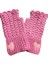 El Örgüsü Kalpli Yarım Parmak Pembe Eldiven 3