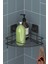 Tekno Tel EF-250 Siyah Tek Katlı Köşelik Banyo Rafı | Yapışkanlı/vidalı Deliksiz Organizer 2