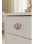 5 Adet Porselen Çocuk Odası Mor Kalp Mobilya Kulpu Seramik Çekmece Dolap Düğmesi (55X45 Mm) 4