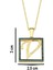 V Harfli Yeşil Taşlı 14 Ayar Altın Kaplama Kolye HR25 3