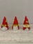 Dekoratif 18X10 cm 3'lü Cüce Noel Baba Biblo Set Kırmızı İnci Gold Renkli Ev Dekorasyon Yılbaşı Christmas Yeni Yıl Heykel 2