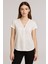 V Yaka Kısa Kollu Regular Örme Tişört 8