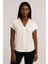 V Yaka Kısa Kollu Regular Örme Tişört 7