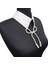 5693 El Yapımı Fiyonk Model Beyaz Seyyar Yaka Incili Choker Kolye 5