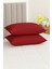 Vevra 2 Li Düz Kırmızı Renk Yastık Kılıfı Pamuklu Kumaş Fermuarlı 2