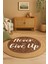 Snugh Yuvarlak Baskı Jüt Halı Makinede Yıkanabilir Çift Taraflı Doğal Jüt Never Give Up Retro Kilim 1