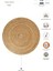 Snugh Yuvarlak Baskı Jüt Halı Makinede Yıkanabilir Çift Taraflı Doğal Jüt Never Give Up Retro Kilim 3