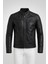 Erkek Gerçek Deri Regular Fit Fermuarlı Biker Detaylı Ceket 4
