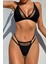 Kadın Siyah File Detaylı Özel Bikini Takımı 1