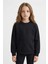 Kız Çocuk Relax Fit Bisiklet Yaka Basic Düz Okul Sweatshirt A2797A825AU 1