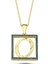 O Harfli Yeşil Taşlı 14 Ayar Altın Kaplama Kolye HR16 1
