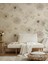 Krem Kahve Tonu Çiçek Desen Dokulu Duvar Kağıdı 54064 1