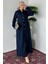 Ön Düğmeli Tesettür Jean Kot Elbise P-00019737 2