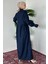 Ön Düğmeli Tesettür Jean Kot Elbise P-00019737 4