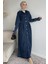 Ön Düğmeli Tesettür Jean Kot Elbise P-00019737 1
