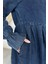 Ön Düğmeli Tesettür Jean Kot Elbise P-00019737 4
