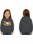 Unisex Hello Kity Baskılı Çocuk Swaetshirt Baskılı Kapüşonlu 3 Iplik Şardonlu 1
