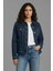 Kadın Rahat Kesim Çift Cepli Denim Kot Ceket 1