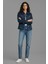 Kadın Rahat Kesim Çift Cepli Denim Kot Ceket 3