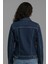 Kadın Rahat Kesim Çift Cepli Denim Kot Ceket 4