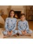 %100 Pamuk Mavi Yıldız Desenli Çocuk Pijama Takımı (8-13 Yaş) 1