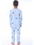 %100 Pamuk Mavi Yıldız Desenli Çocuk Pijama Takımı (8-13 Yaş) 6
