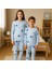 %100 Pamuk Mavi Yıldız Desenli Çocuk Pijama Takımı (8-13 Yaş) 3