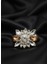 Kahve Kraliçe Kristal Çiçek Broş 1