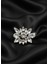 Beyaz Kraliçe Kristal Çiçek Broş 1
