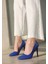 Jilya Mavi Cilt Stiletto Ayakkabı 9