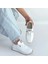 Monya Beyaz Cilt Bağcıklı Spor Ayakkabı 4