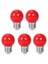 5x E27 3W 6 Smd LED Enerji Tasarrufu Globe Ampul Lambası Ac 110-240V Kırmızı (Yurt Dışından) 1