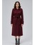 Bordo Regular Rüzgarlık Detaylı Kaşe Kaban 1