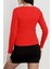 V Yaka Kaşkorse Bluz Kırmızı 4
