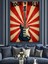 Kırmızı Beyaz Retro Fonlu Roc'n Roll Gitarı Dekoratif Kanvas - Mdf Ahşap Tablo 4