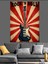 Kırmızı Beyaz Retro Fonlu Roc'n Roll Gitarı Dekoratif Kanvas - Mdf Ahşap Tablo 5