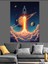 Uzaya Fırlatılan Roket Illüstrasyonu Dekoratif Kanvas - Mdf Ahşap Tablo 3