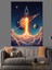 Uzaya Fırlatılan Roket Illüstrasyonu Dekoratif Kanvas - Mdf Ahşap Tablo 4