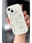 IPHONE 15 Plus Mavi Çiçekli Ekru Kılıf 4