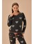 Antrasit Melanj Desenli Bubble Pijama Takımı 3