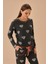 Antrasit Melanj Desenli Bubble Pijama Takımı 5