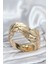 Pirinç Gold Renk Yaprak Model Kadın Bileklik - TJ-BB8060 1