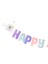Çok Renkli Prenses ve Şato Temalı Happy Birthday Banner 2