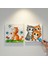 2'li Tuval Boyama Seti 20 x 20 cm Uv Baskı Sevimli Karakterler + 6 Akrilik Boya + 1 Fırça 1