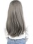 Fiber Sentetik Uzun Düz Peruk / Koyu Gri 4