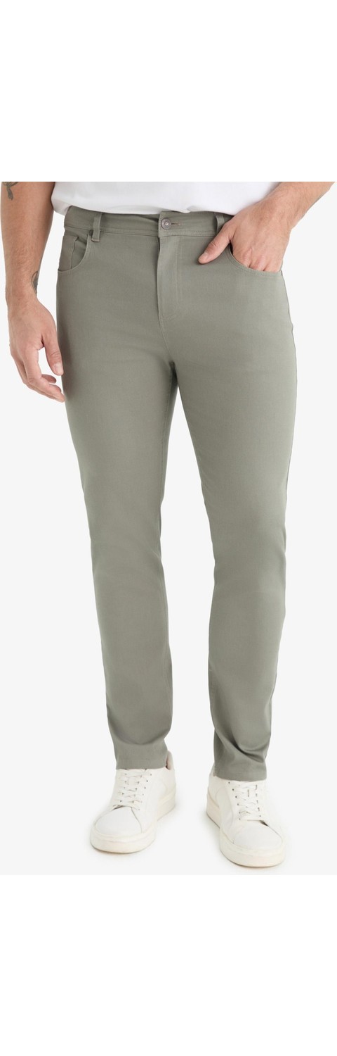 DeFacto Slim Fit Dar Kesim Dar Paça Cepli Dokulu Pantolon E7959AX25AU görsel 4