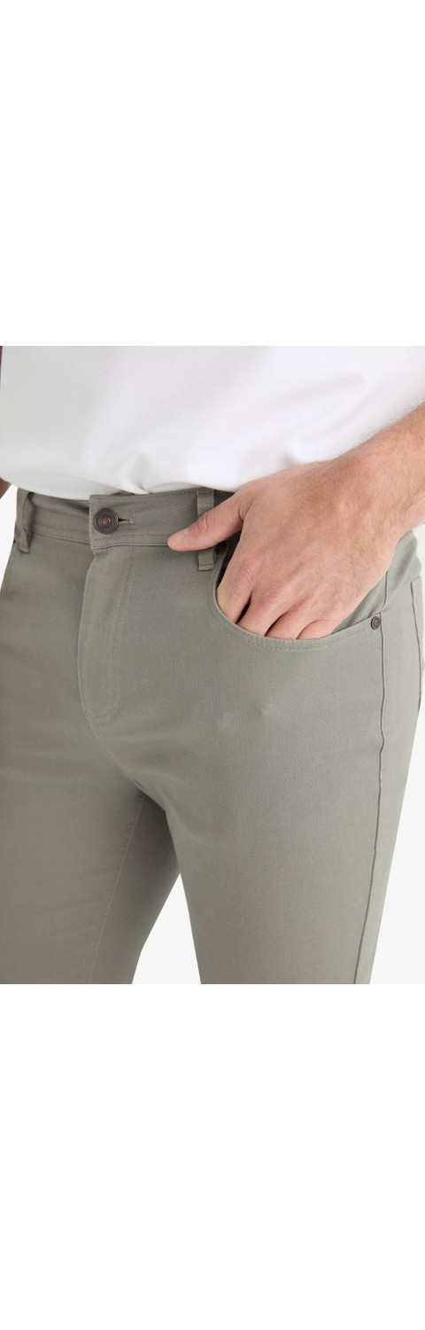 DeFacto Slim Fit Dar Kesim Dar Paça Cepli Dokulu Pantolon E7959AX25AU görsel 5