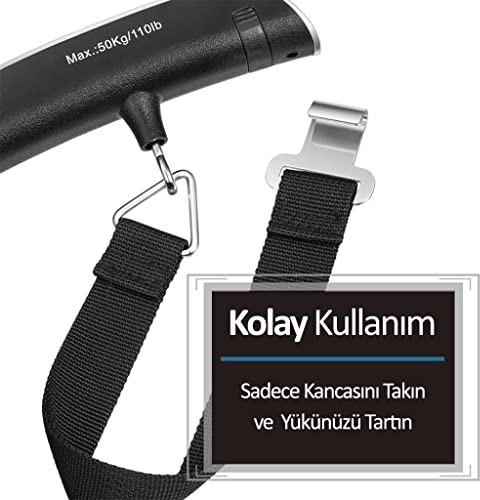 Techmaster Dijital El Kantarı 50 kg Bavul Kurban Terazisi Işıklı Pil Hediye 50KG-VALIZ görsel 4