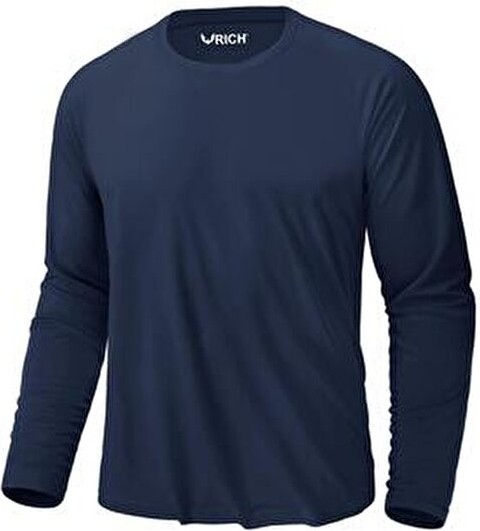 Rich Erkek Siyah-Beyaz-Lavicert 3'lü Paket Basic Uzun Kollu Tişört Sporcu Body T-Shirt görsel 6
