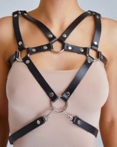 Aysilce Deri Göğüs Fantazi Harness